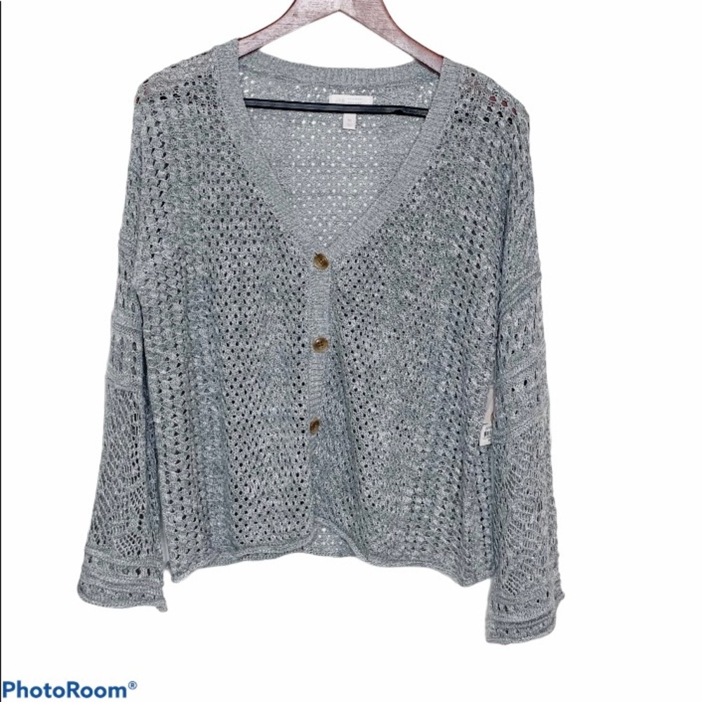 LC Lauren Conrad Gray Cardigan Bell Sleeve Medium